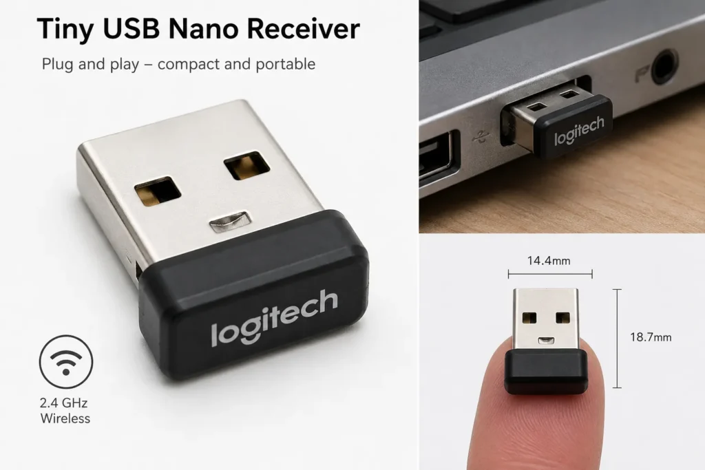 Tiny USB nano receiver for wireless mouse