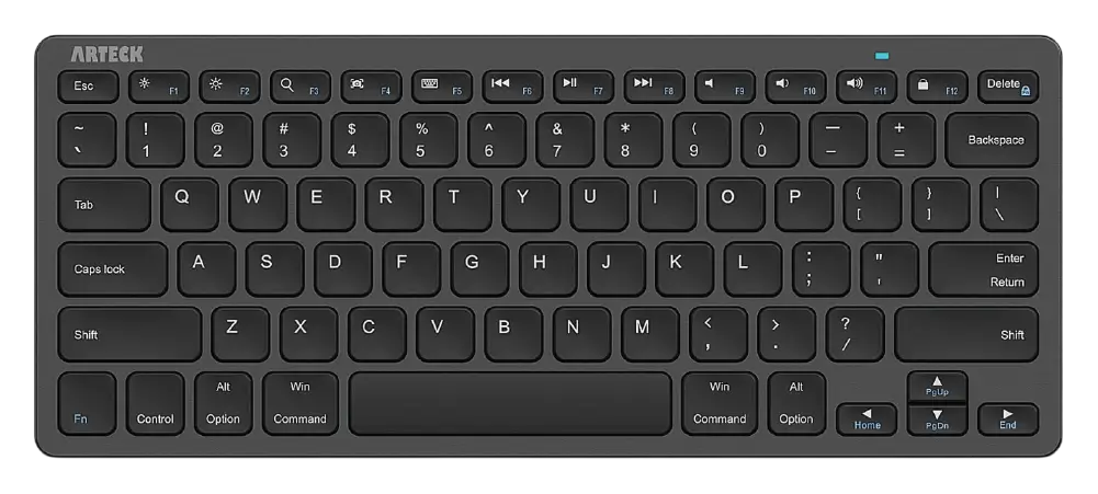 Arteck ultra-slim bluetooth keyboard with long battery life text