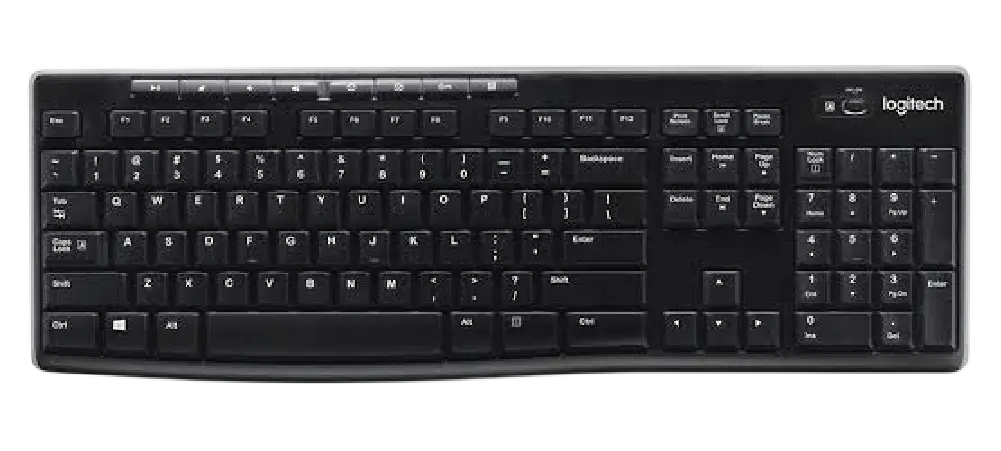 Black Logitech K270 full-size wireless keyboard